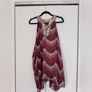 Free People Red Embellished Halter Sundress Cocktail